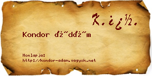 Kondor Ádám névjegykártya